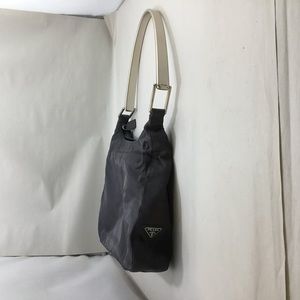 Prada Nylon silver handle shoulder bag
